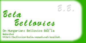 bela bellovics business card